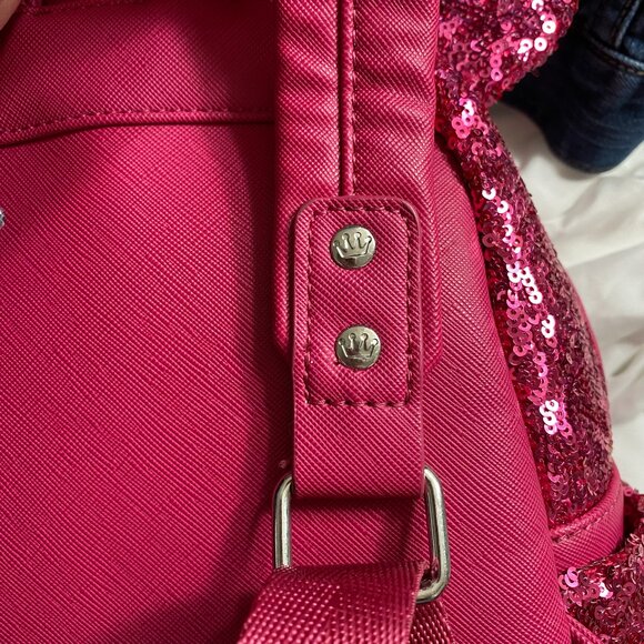 Loungefly Disney Parks Hot Pink Sequin Mini Backpack - Discontinued, Pre-Loved - Picture 8 of 14